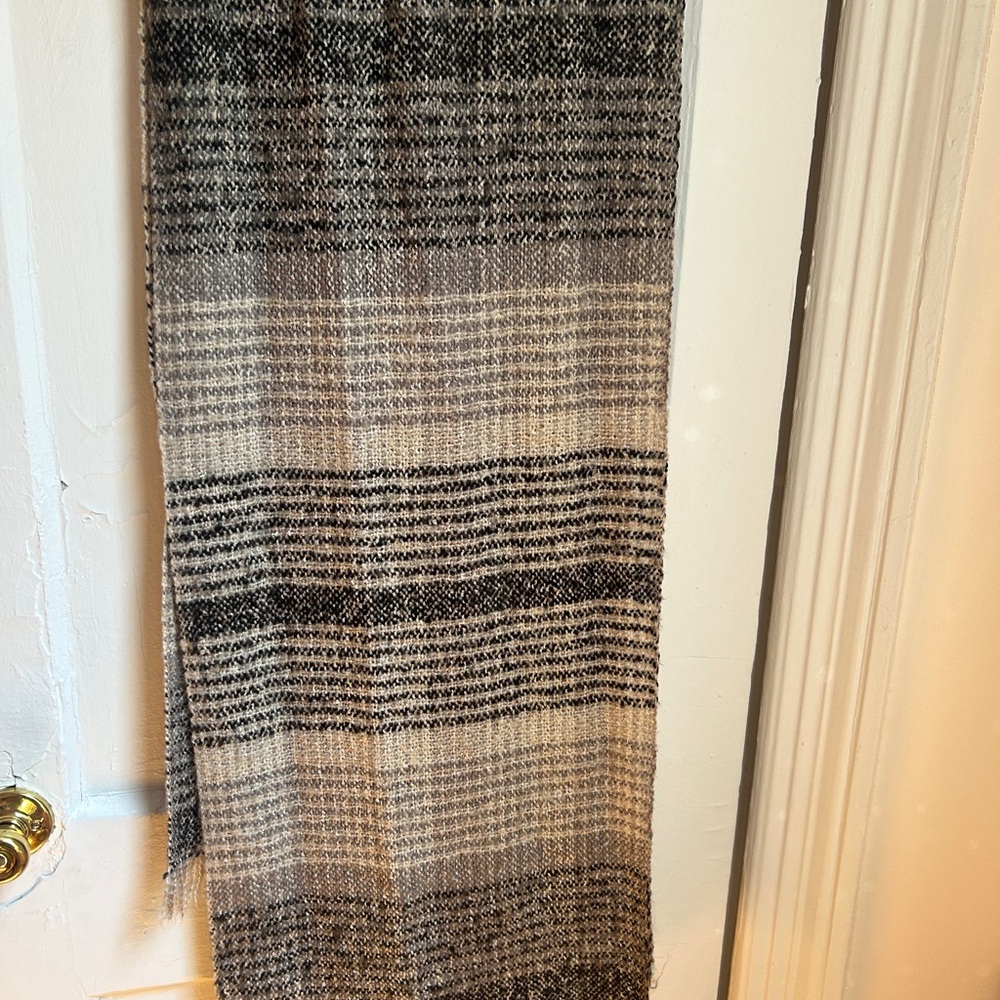 LOFT Black and Gray Ombre Scarf